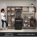 Cocina Integral 229cm Marrón Marrón/Negro Emilly 05