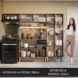 Cocina Integral 229cm Marrón/Negro Emilly 07