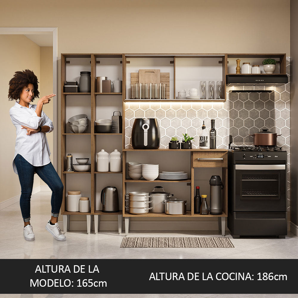 Cocina Integral 229cm Marrón Emilly 08
