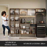 Cocina Integral 229cm Marrón/Negro Emilly 08