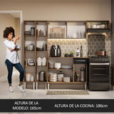 Cocina Integral 229cm Marrón/Negro Emilly 09