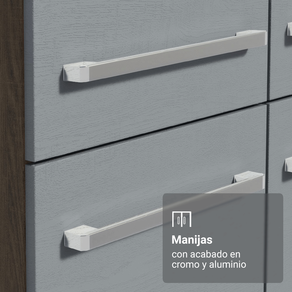 Cocina Integral 229cm con Fregadero Marrón/Gris Emilly 10