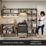Cocina Integral 229cm con Fregadero Marrón Emilly 11