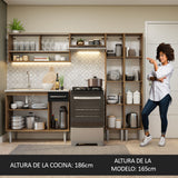 Cocina Integral 229cm con Fregadero Marrón/Negro Emilly 11