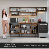 Cocina Compacta 229cm Marrón/Gris Emilly 13