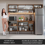 Cocina Integral 229cm con Encimera Marrón Emilly Madesa 14