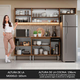 Cocina Integral 229cm con Encimera Marrón/Negro Emilly Madesa 14