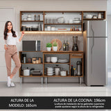 Cocina Compacta 229cm Marrón/Gris Emilly 15