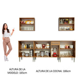 Cocina Integral 233cm Marrón Emilly King 01