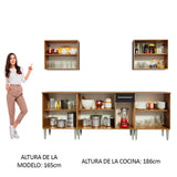 Cocina Integral 233cm Marrón/Negro Emilly King 01