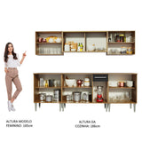 Cocina Integral 233cm Marrón/Negro Emilly Wind 02