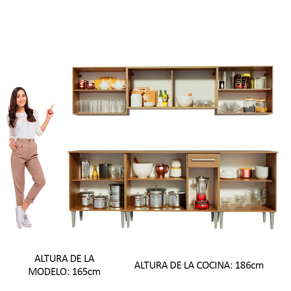 Cocina Integral 233cm Marrón Emilly Fire 03