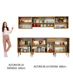 Cocina Integral 233 cm Marrón Emilly Madesa