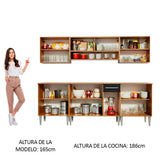 Cocina Integral 233cm Marrón/Negro Emilly Smile 04