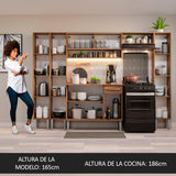 Cocina Integral 261cm Marrón Emilly 04