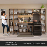 Cocina Integral 261cm Marrón/Negro Emilly 04