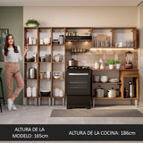 Cocina Integral 261cm Marrón Emilly 05
