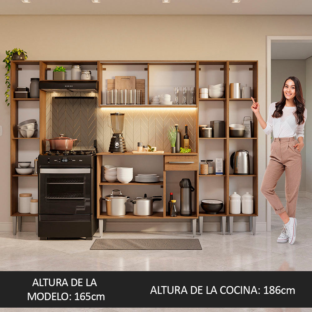 Cocina Integral 261cm Marrón Emilly 07