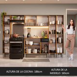 Cocina Integral 261cm Marrón/Negro Emilly 07