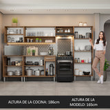 Cocina Integral 293cm Marrón Emilly 01