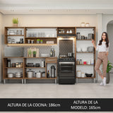 Cocina Integral 293cm Marrón/Blanco Emilly 01