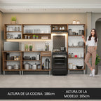 Cocina Integral 293 cm Marrón/Gris Emilly Madesa