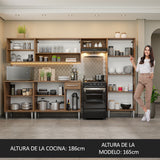 Cocina Integral 293cm Marrón/Gris Emilly 01