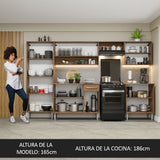 Cocina Integral 293cm Marrón/Gris Emilly 02