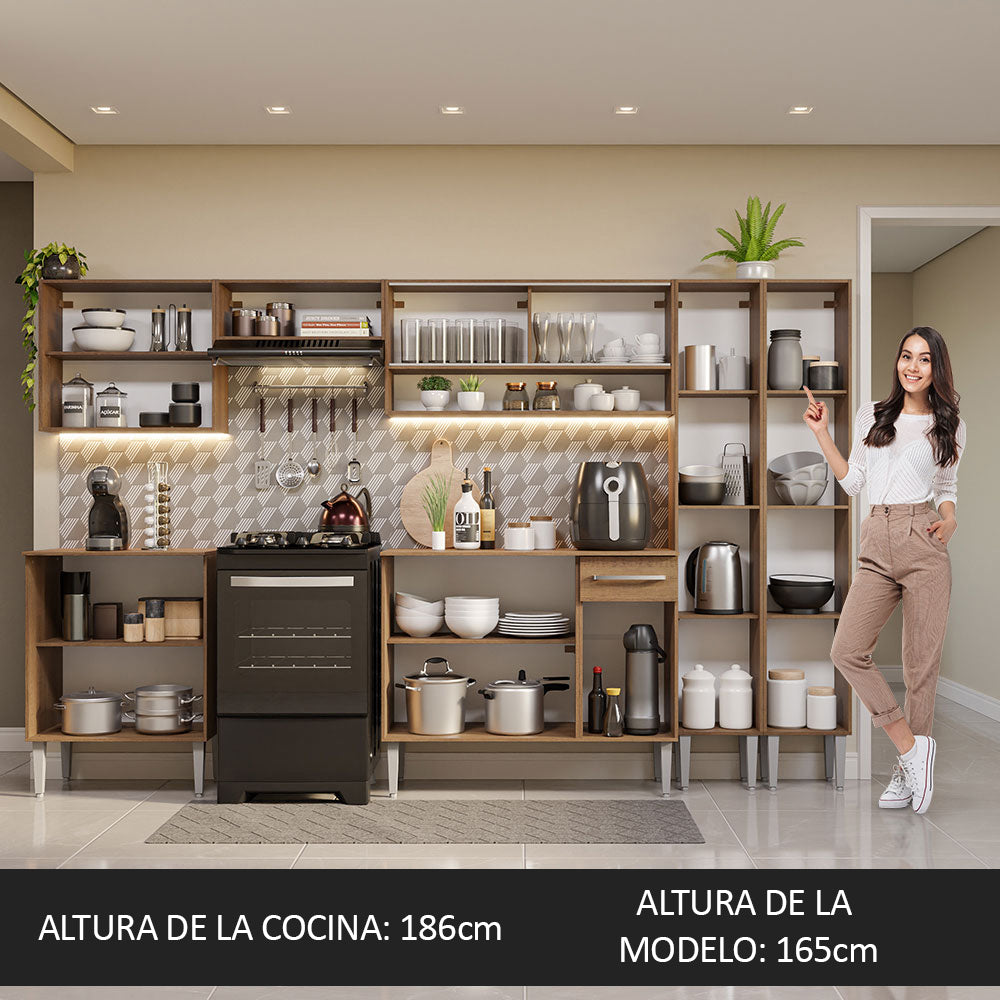 Cocina Integral 293cm Marrón Emilly 03
