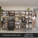 Cocina Integral 293cm Marrón/Negro Emilly 03