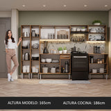 Cocina Integral 293cm Marrón Emilly 04