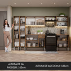 Cocina Integral 293 cm Marrón Emilly Madesa