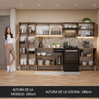 Cocina Integral 293 cm Marrón/Negro Emilly Madesa