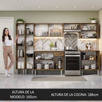 Cocina Integral 293 cm Con Fregadero Marrón Emilly Madesa
