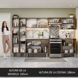 Cocina Integral 293cm con Fregadero Marrón Emilly 06