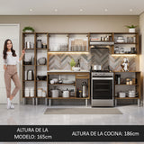 Cocina Integral 293cm con Fregadero Marrón Emilly 07