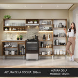 Cocina Integral 293cm con Fregadero Marrón/Negro Emilly 09