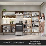 Cocina Integral 293cm con Fregadero Marrón/Blanco Emilly 09