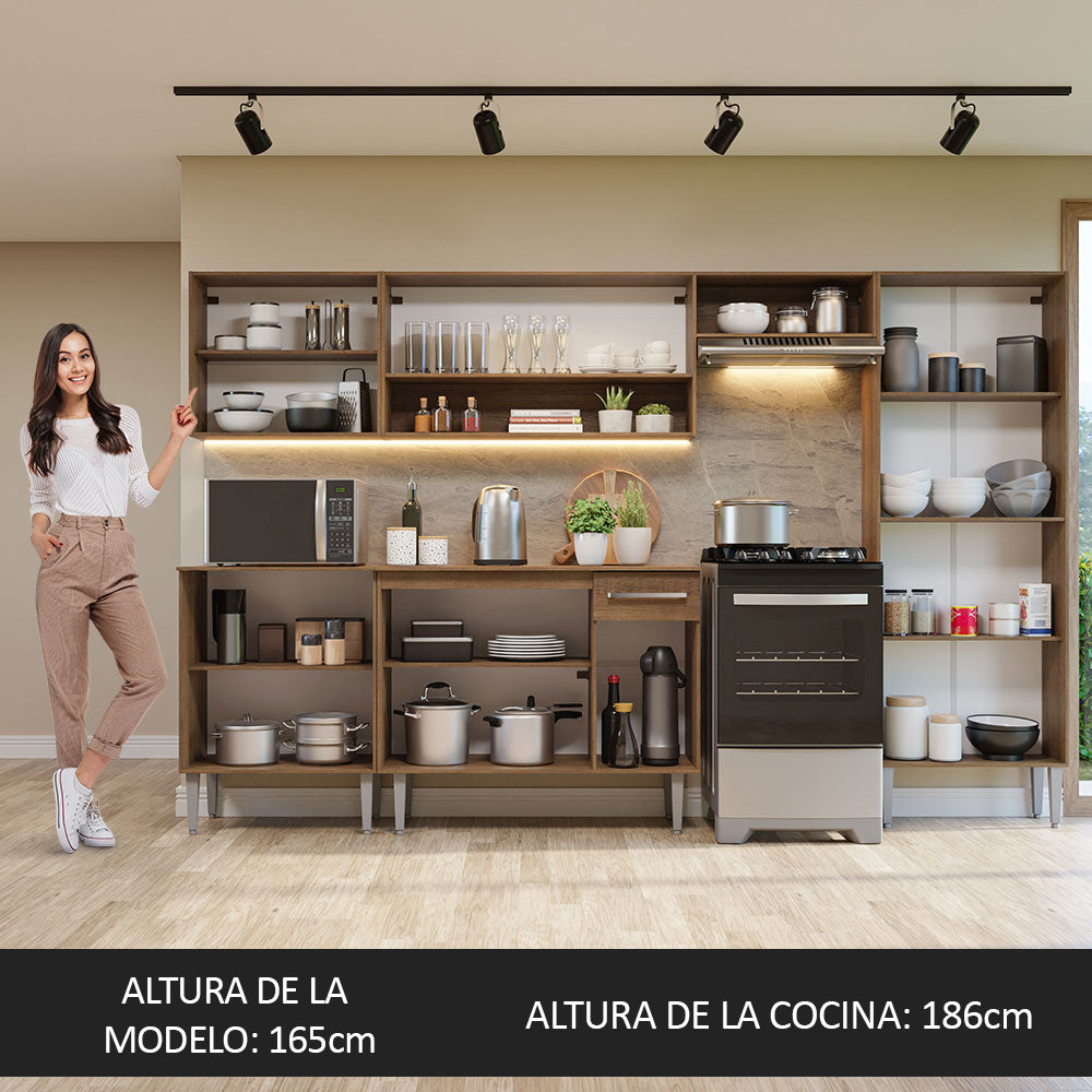 Cocina Integral 293cm Emilly Marrón 10