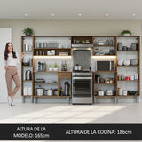 Cocina Integral 325cm Emilly Marrón/Blanco 02