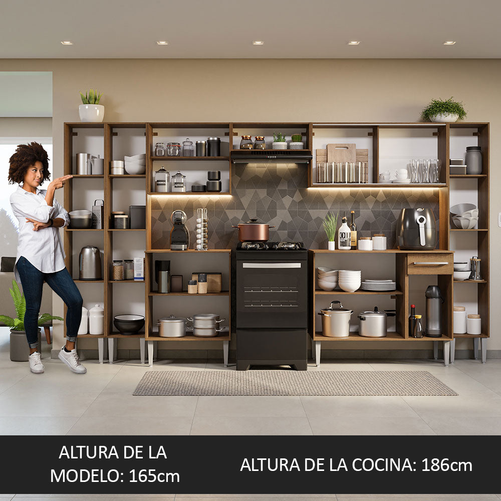 Cocina Integral 325cm Emilly Marrón 03