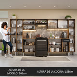 Cocina Integral 325cm Marrón/Negro Emilly 04