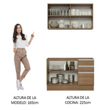 Cocina Compacta 120cm Marrón Glamy 03