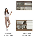 Cocina Compacta 120cm Marrón/Blanco Glamy 03