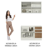 Cocina Compacta 120cm Blanco/Marrón Glamy 03