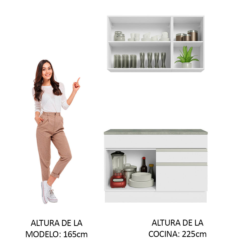 Cocina Compacta 120cm Blanco con Encimera Glamy 08