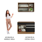 Cocina Compacta 120 cm Marrón/Negro Glamy Madesa