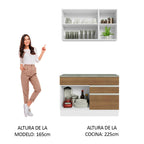 Cocina Compacta 120 cm Blanco/Marrón Glamy Madesa