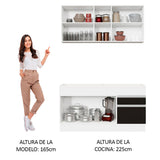 Cocina Compacta 150cm Glamy Blanco/Negro 02