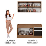 Cocina Compacta 150cm Glamy Marrón/Negro 02